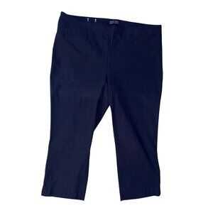 Hilary Radley Navy Blue Capri Pants Stretch Cropped Trousers Womens Size XL